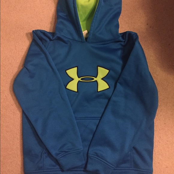 blue and green under armour hoodie
